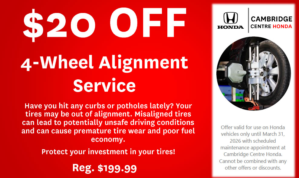 $20 OFF – 4 Wheel Alignment Service