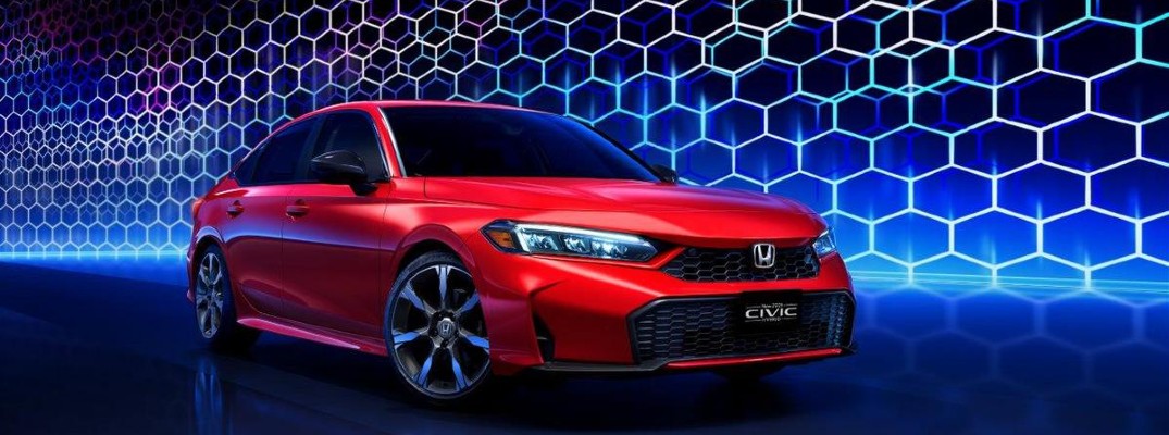 A photo illustration of the new Honda Civic Hybrid.