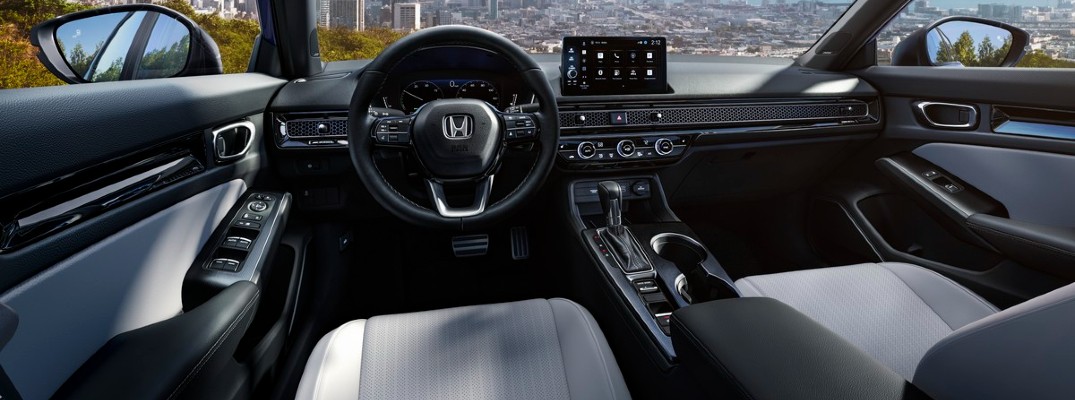 The interior of the 2025 Honda Civic Hybrid.