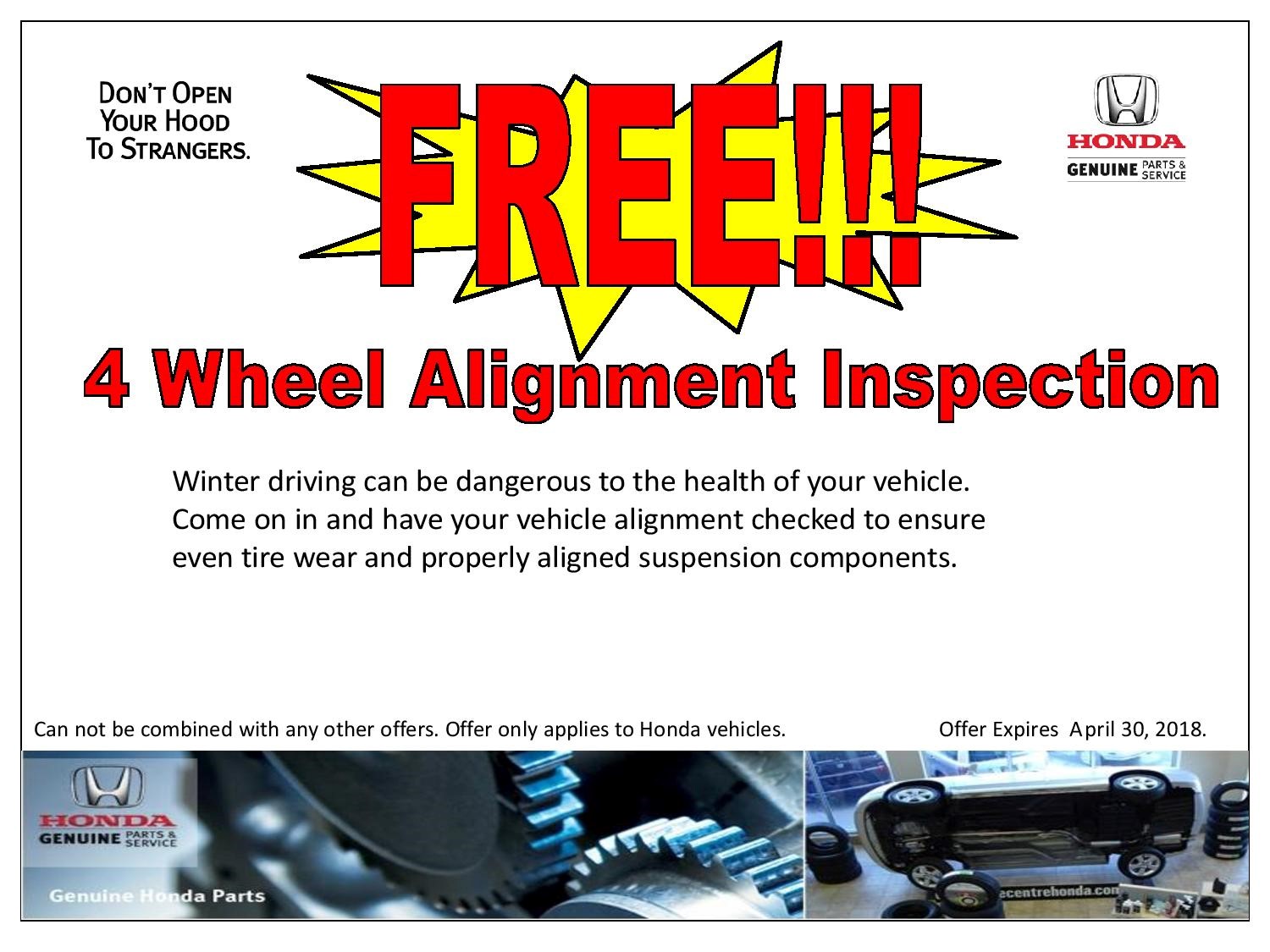 FREE 4 Wheel Alignment Inspection FREE 4 Wheel Alignment Inspection