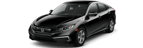 Front side view of black Honda Civic Sedan